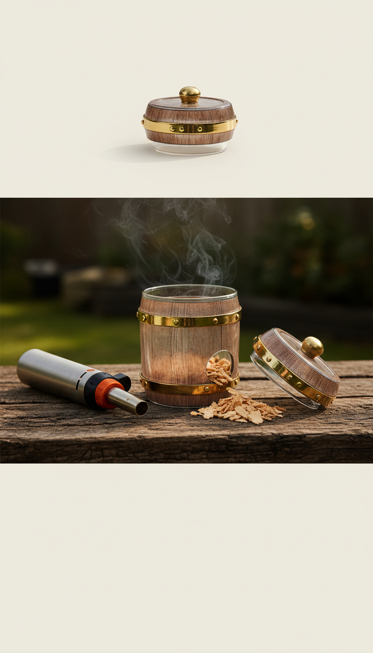 Premium Glass Smoker Lid with Barrel Detailing