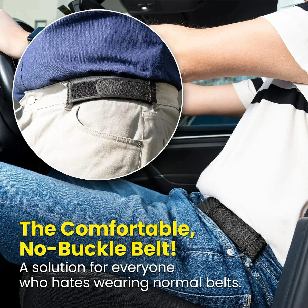 Buckle-Free Elastic Waist Belt