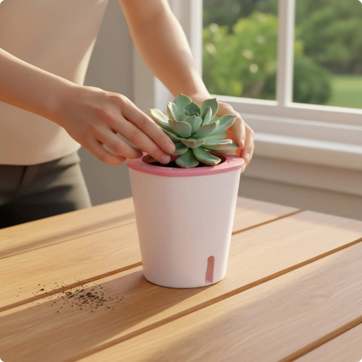 Self-Watering Planter with Reservoir