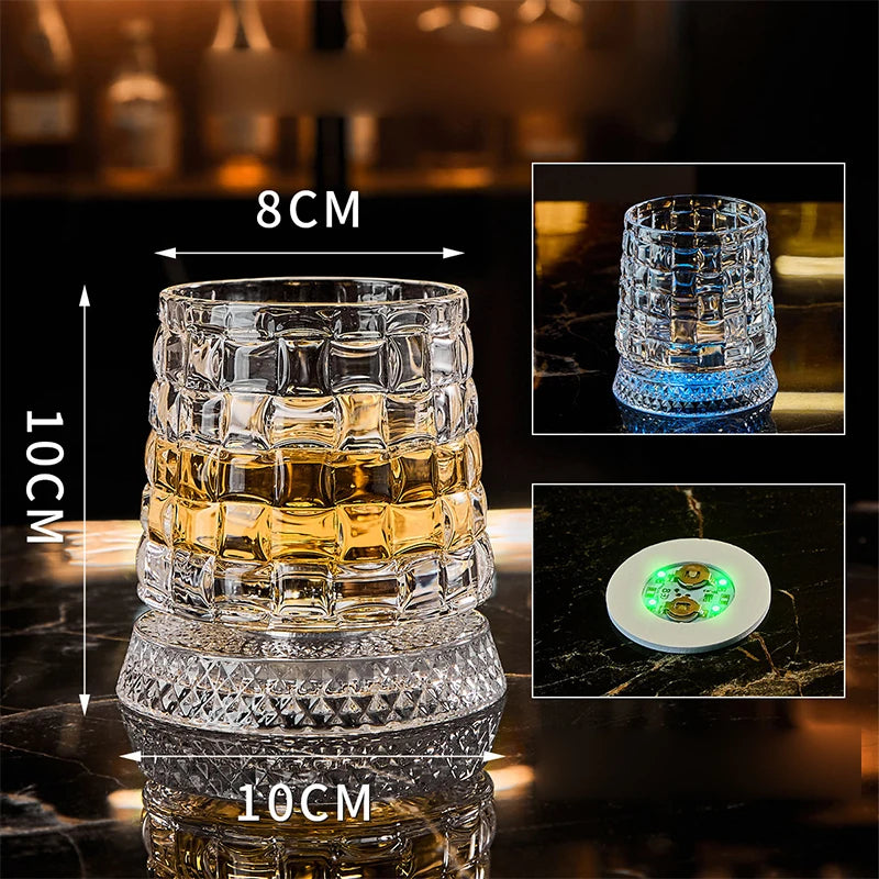 LED Glowing Rotating Whiskey Glass