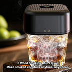 Rechargeable Electric Whiskey Smoker Gun – Multipurpose Cocktail Fog Machine with Wood Chips, Home & Professional Bar Tool