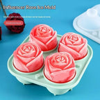 1pcs Elegant Rose Shaped Ice Cube Mold Reusable Food Grade Silicone IceTray Ice Ball Mold For Effortless Dessert Summer Drinks