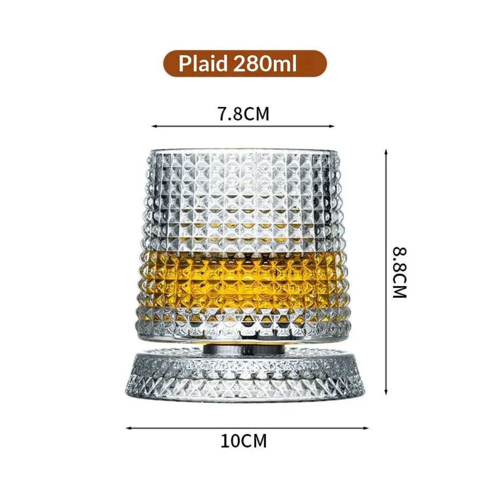 Rotating Crystal Whiskey Glass
