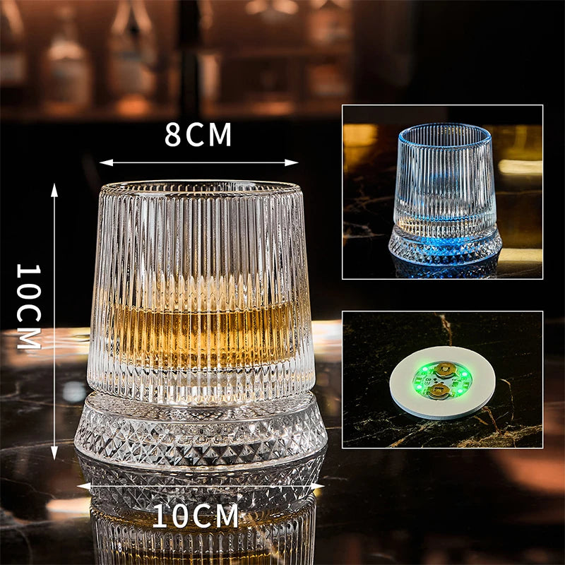 LED Glowing Rotating Whiskey Glass