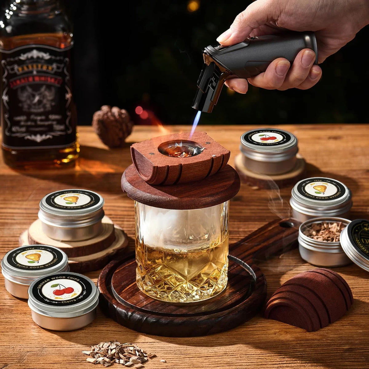 Whiskey Smoker Kit – 6 Wood Chip Flavors