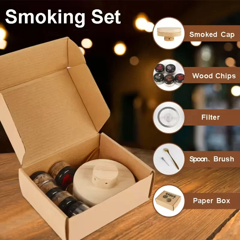 Wooden Cocktail Smoker Kit – Natural Wood Chips (4–8 pcs)
