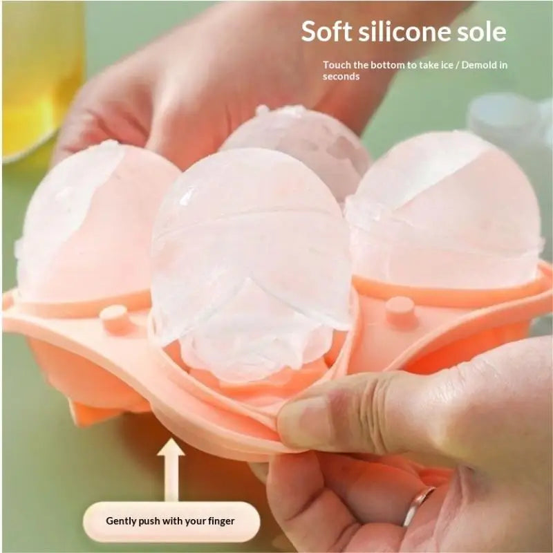 1pcs Elegant Rose Shaped Ice Cube Mold Reusable Food Grade Silicone IceTray Ice Ball Mold For Effortless Dessert Summer Drinks