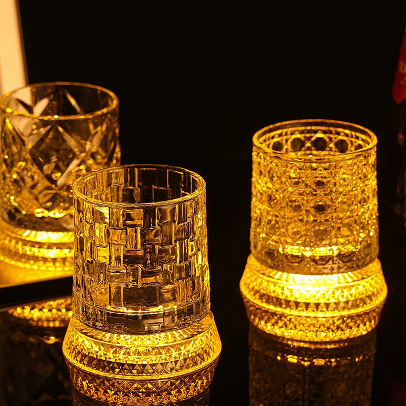 LED Glowing Rotating Whiskey Glass