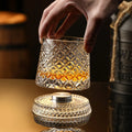 Rotating Crystal Whiskey Glass Gift Set of 4