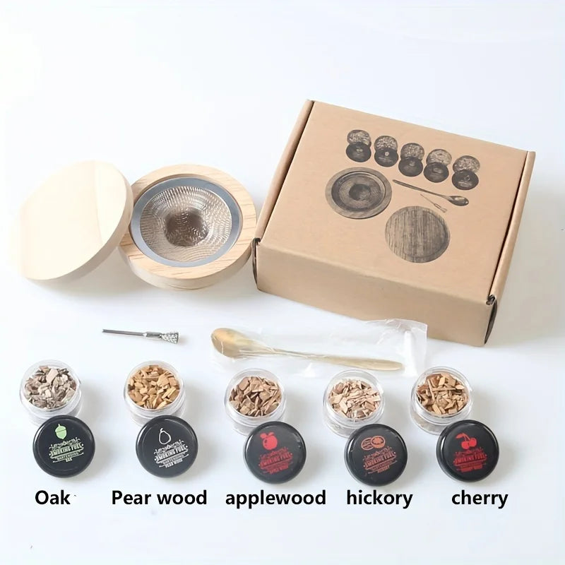 Wooden Cocktail Smoker Kit – Natural Wood Chips (4–8 pcs)