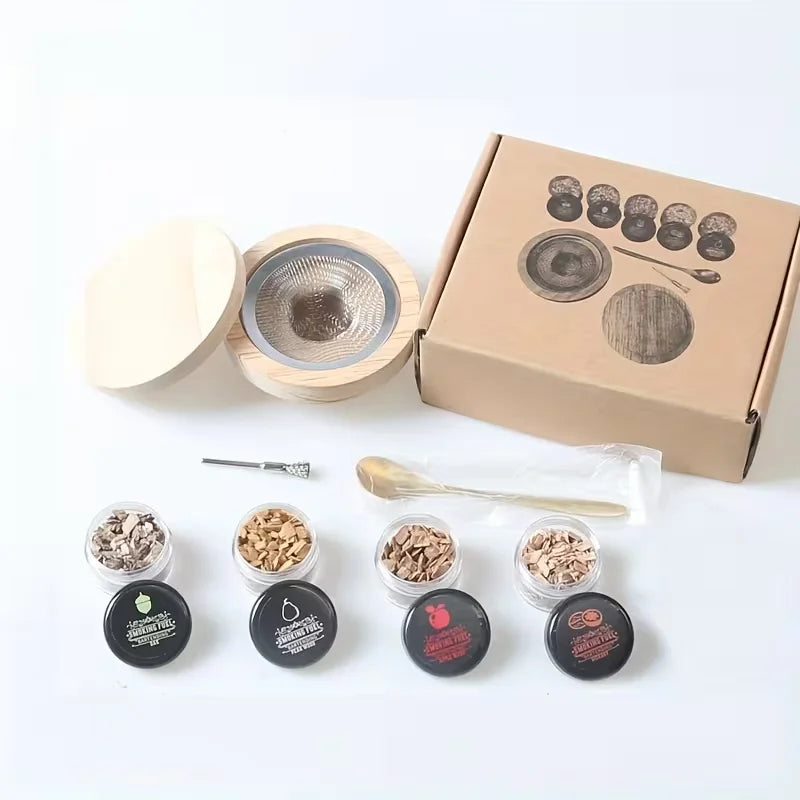 Wooden Cocktail Smoker Kit – Natural Wood Chips (4–8 pcs)
