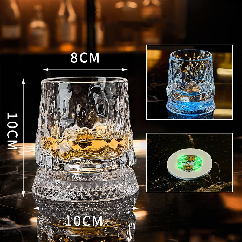 LED Glowing Rotating Whiskey Glass