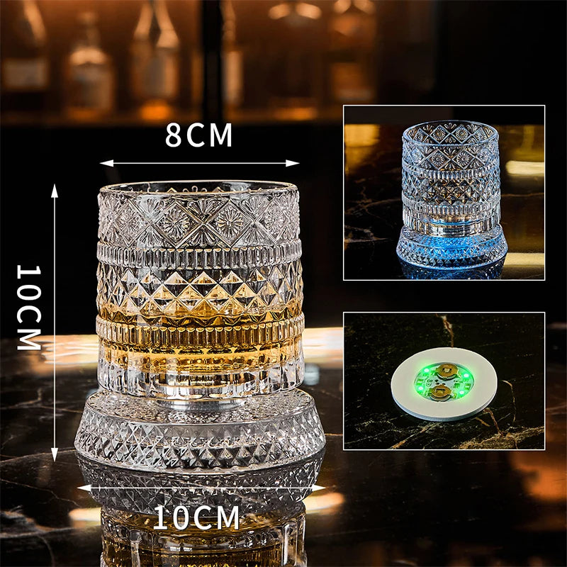LED Glowing Rotating Whiskey Glass