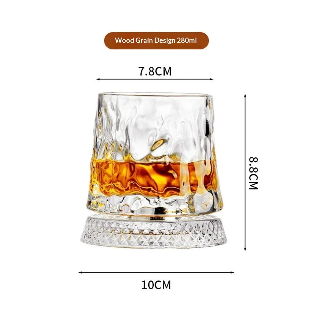 Rotating Crystal Whiskey Glass