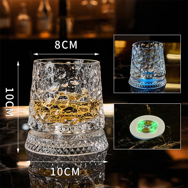 LED Glowing Rotating Whiskey Glass