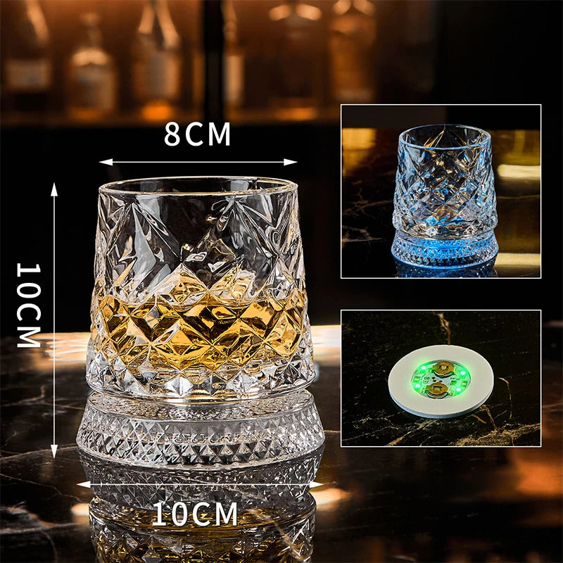 LED Glowing Rotating Whiskey Glass