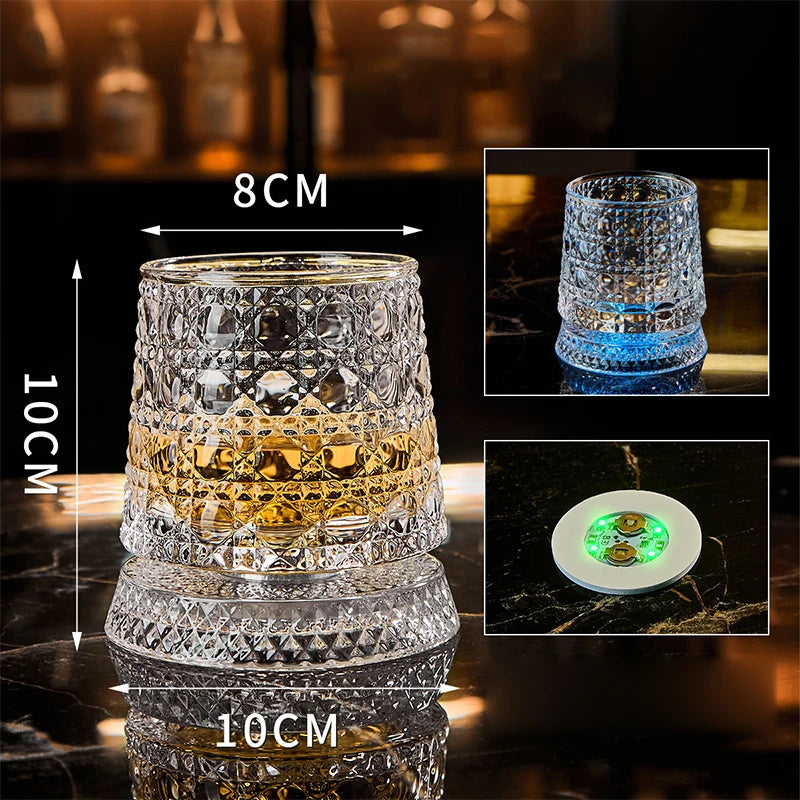 LED Glowing Rotating Whiskey Glass