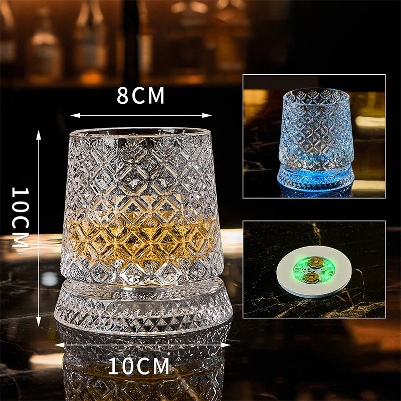 LED Glowing Rotating Whiskey Glass